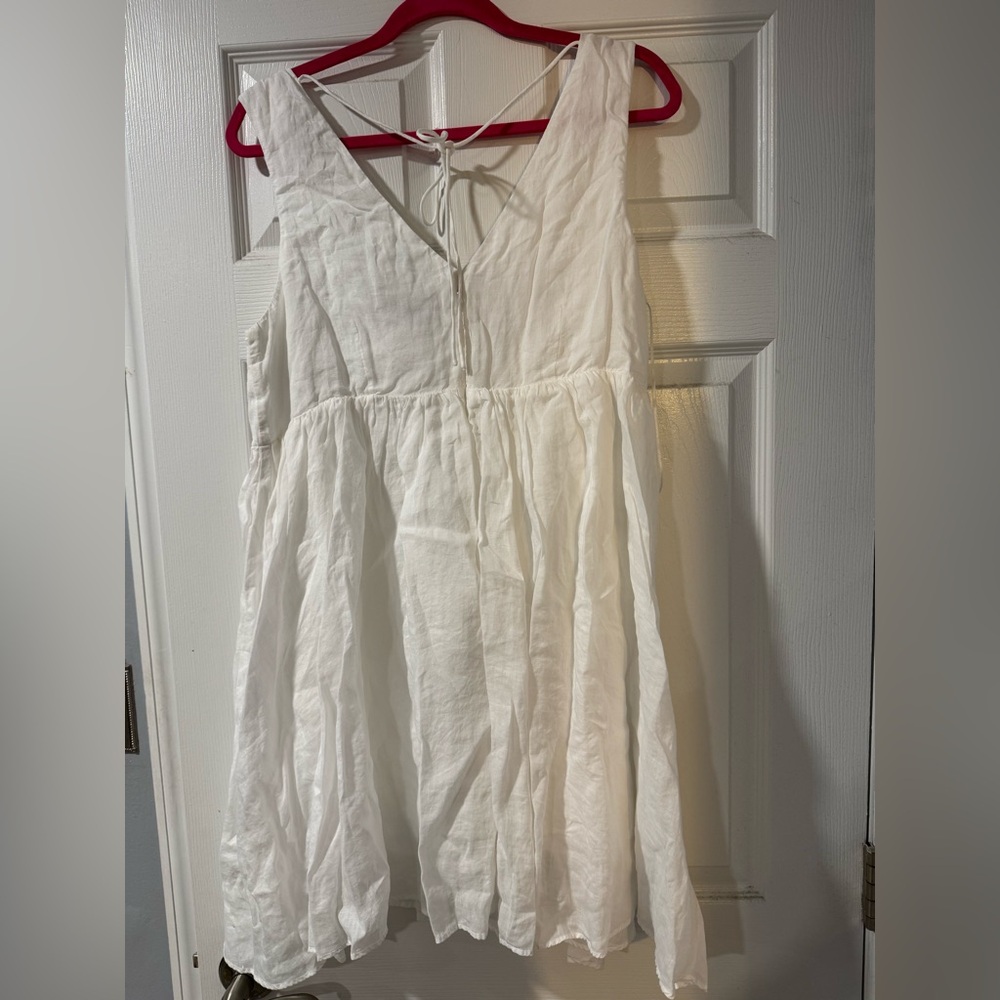 J crew swingy vneck mini dress white